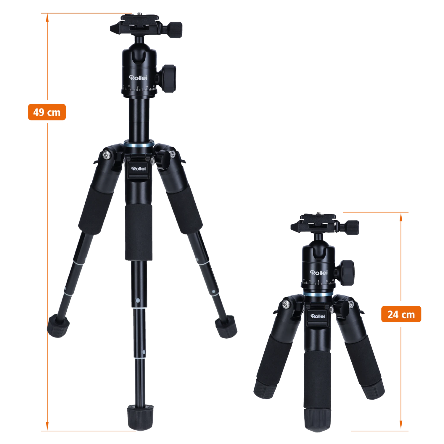 Rollei Compact Traveler Mini M-1 Stativ Schwarz 8 Rollei Compact Traveler Mini M-1 Stativ Schwarz – Bild 6
